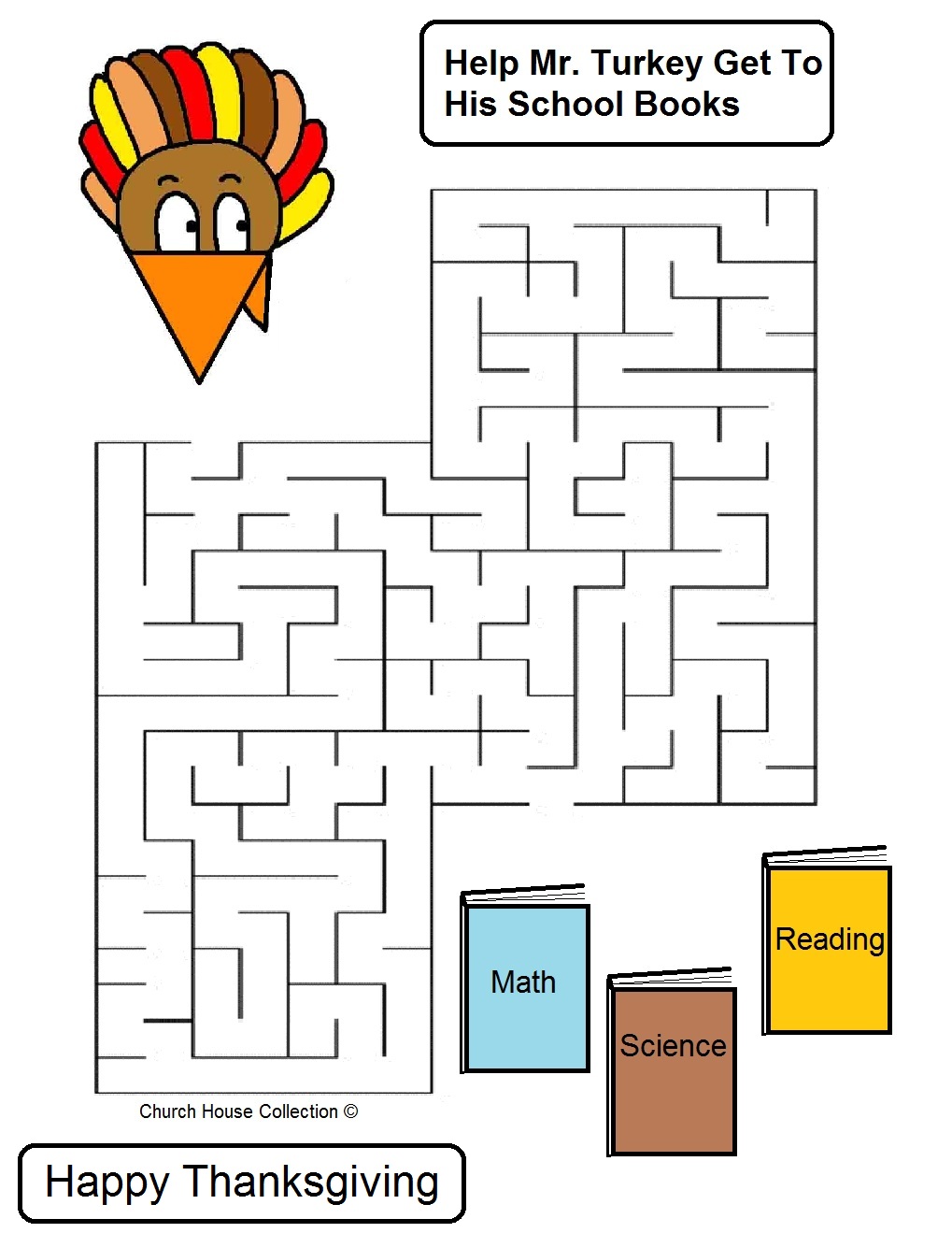 Turkey Mazes For School Teachers